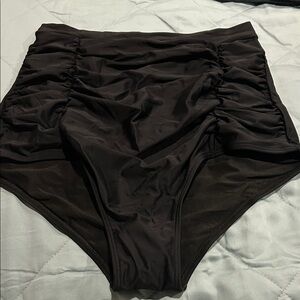 High-Waisted Black Swim Bottoms